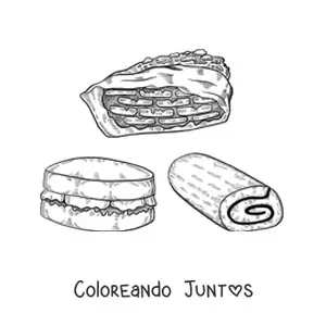 Imagen para colorear de platos tradicionales de la cultura inglesa
