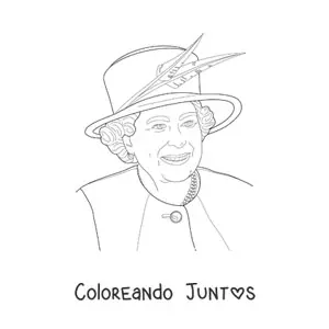 Imagen para colorear de reina isabel ii del reino unido