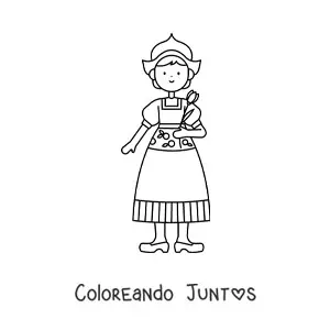 Niña holandesa con traje tradicional