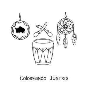 Imagen para colorear de arte de tribus nativas americanas