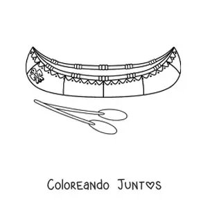 Imagen para colorear de canoa de tribus nativas americanas