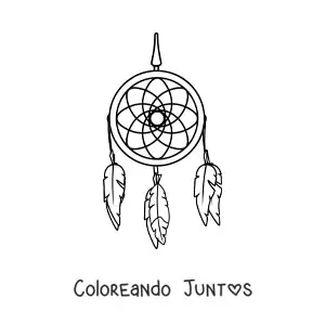 Imagen para colorear de atrapasueños de tribus nativas americanas