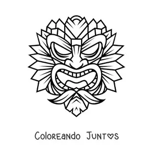 Imagen para colorear de máscara tiki grande