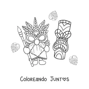 Imagen para colorear de luau hawaiano