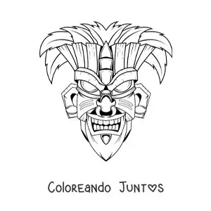 Imagen para colorear de máscara tiki