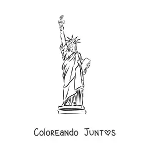 Imagen para colorear de estatua de la libertad fácil