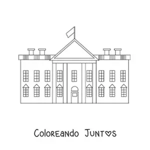 Imagen para colorear de la casa blanca fácil
