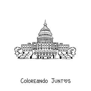 Imagen para colorear de la casa blanca