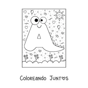 La letra A animada con forma de monstruo