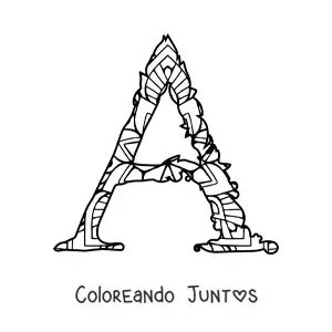 Imagen para colorear de letra a mayúscula