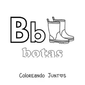 Imagen para colorear de b de botas