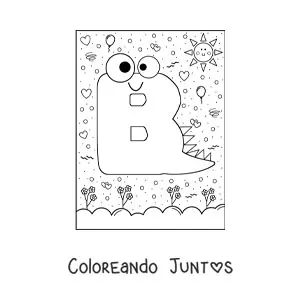 La letra B animada con forma de monstruo