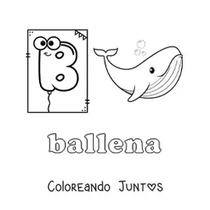 Imagen para colorear de b de ballena