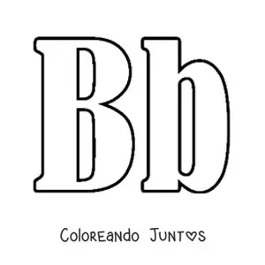 Imagen para colorear de letra b mayúscula y minúscula grande