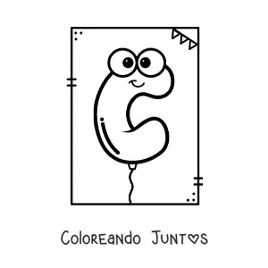 Imagen para colorear de la letra c animada con forma de globo