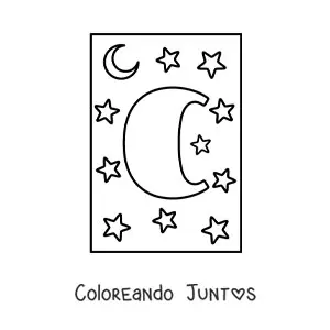 Letra C mayúscula con estrellas y una luna