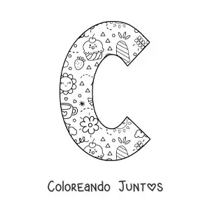 La letra C con dibujos animados