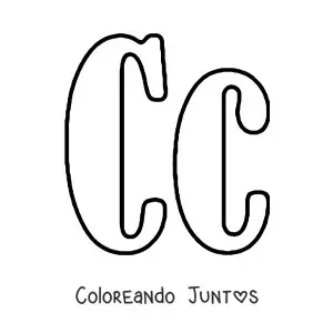Imagen para colorear de letra c mayúscula y minúscula grande