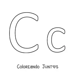 Imagen para colorear de letra c mayúscula y minúscula fácil