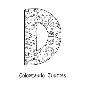 La letra D con dibujos animados
