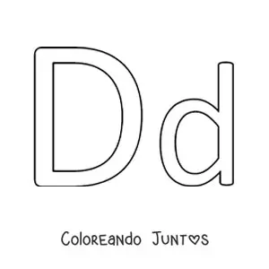 Imagen para colorear de letra d mayúscula y minúscula fácil