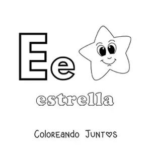 Imagen para colorear de e de estrella