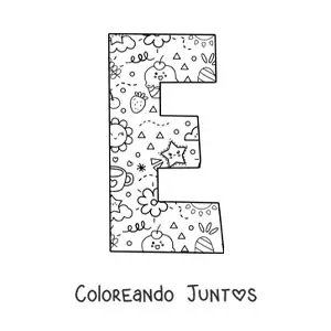 La letra E con dibujos animados