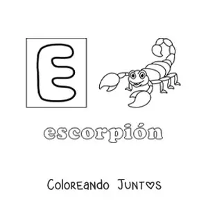 Imagen para colorear de e de escorpión