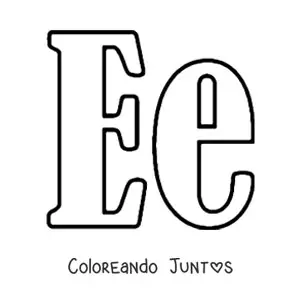 Imagen para colorear de letra e mayúscula y minúscula grande