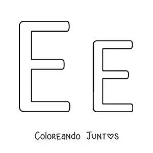 Imagen para colorear de letra e mayúscula y minúscula fácil