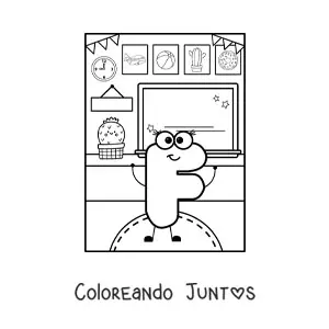 La letra F animada en la escuela