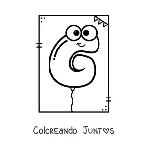 Imagen para colorear de la letra g animada con forma de globo