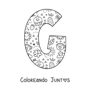 La letra G con dibujos animados