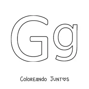 Imagen para colorear de letra g mayúscula y minúscula grande