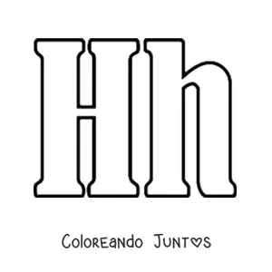Imagen para colorear de letra h mayúscula y minúscula grande