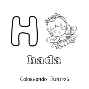 Imagen para colorear de h de hada